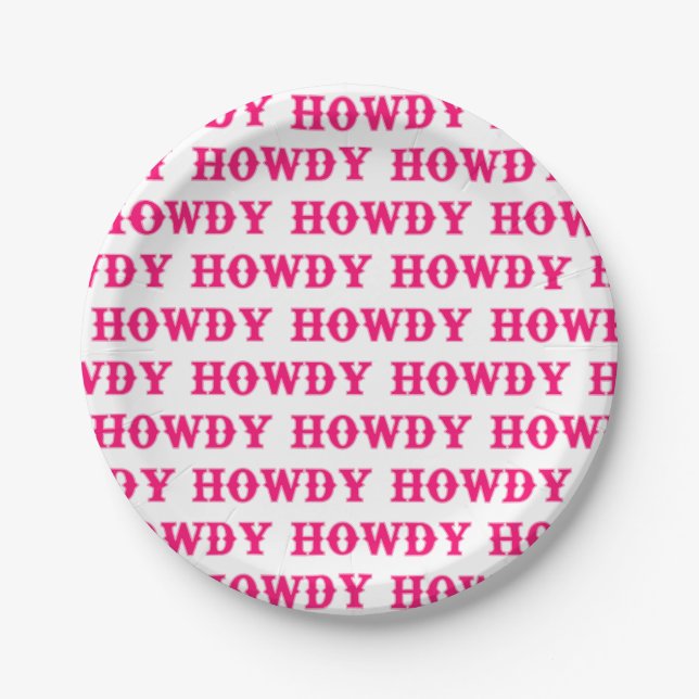 Howdy Cowgirl Disco Last Rodeo Bachelorette Paper Plates (Front)