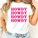 Howdy Cowgirl Disco Last Rodeo Bachelorette T-Shirt<br><div class="desc">A fun cowgirl design with hot pink and light pink detail</div>