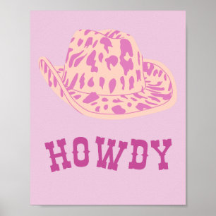 Howdy Cowgirl hat Poster
