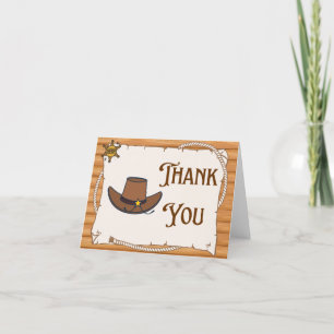 Howdy! Cowgirl Saddle Up Letterpress Thank You Card