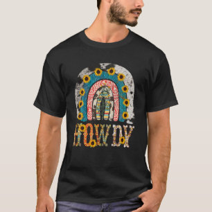 Howdy Cowgirl Western Leopard Cow-Print Flower Rai T-Shirt