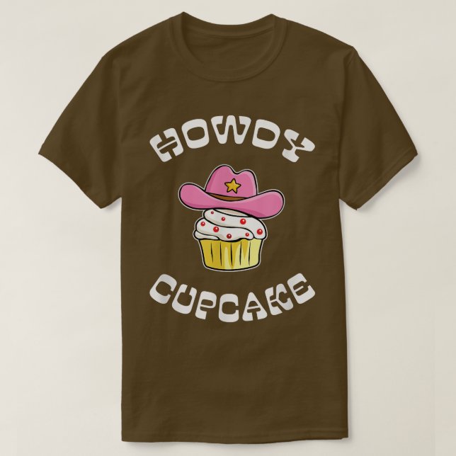 Howdy Cupcake Cute Pink Country Cowgirl Cupcake Ba T-Shirt (Design Front)