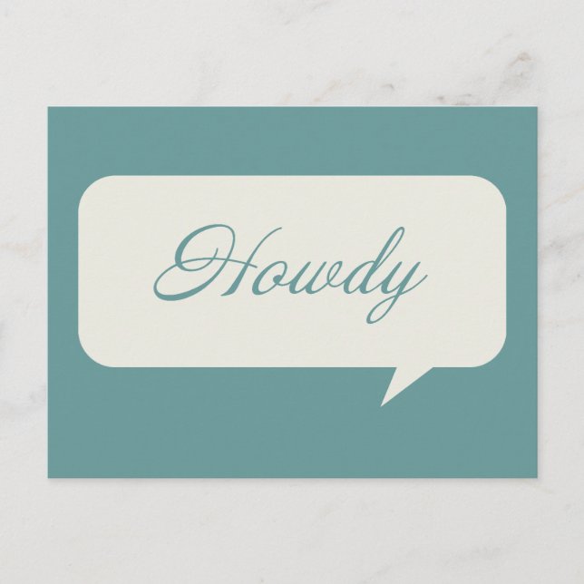 Howdy Customizable Postcards (Front)