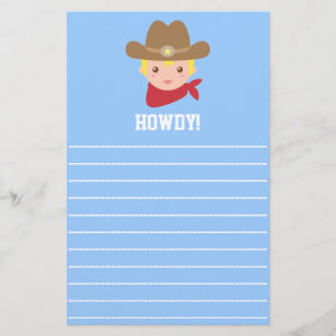Howdy, Cute Cowboy for little boys Stationery