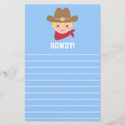 Howdy Cute Cowboy for little boys Stationery