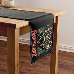 Howdy Dancing Skeleton Funny Christmas Holiday Short Table Runner