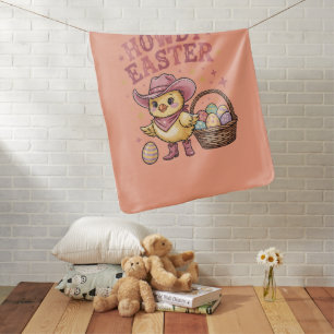 Howdy Easter Chick Cute Egg Hunt Spring Farm Baby Blanket