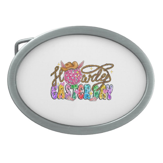 Howdy Easter Day Belt Buckle (Front)