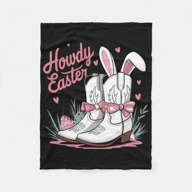 Howdy Easter  Fleece Blanket (Front)