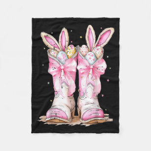 Howdy Easter Western Easter Bunny Cowboy Boots Hap Fleece Blanket
