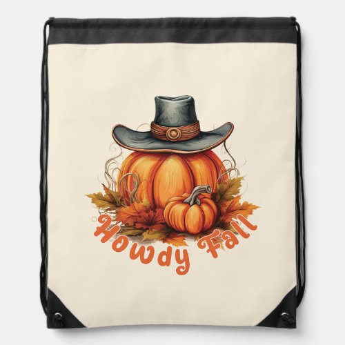 Howdy Fall Drawstring Bag