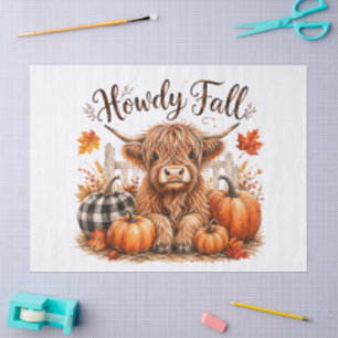 Howdy Fall Highland Cow Happy Thanksgiving Autumn Tissue Paper