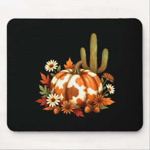 Howdy Fall Pumpkin Retro Western Cowboy Cow Hallow Mouse Pad