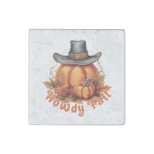 Howdy Fall – Rustic Autumn Vibes Stone Magnet