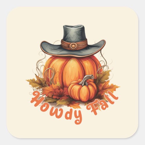 Howdy Fall Square Sticker