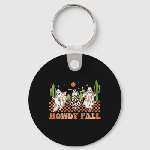 Howdy Fall Western Halloween Spooky Season With Ca Keychain