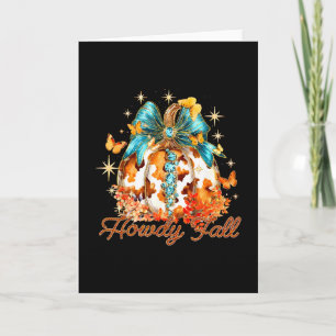 Howdy Fall Western Pumpkin Season Autumn Leaves Th Card