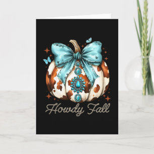 Howdy Fall Western Pumpkin Season Autumn Leaves Th Card