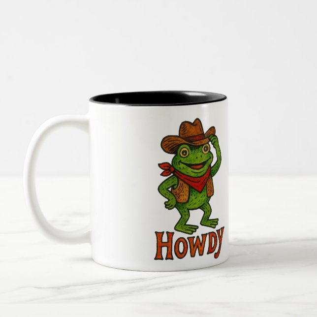 Howdy Frog                                         Two-Tone Coffee Mug (Left)