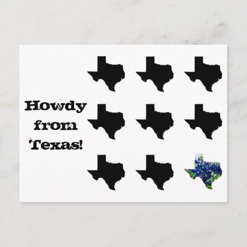 Howdy from Texas postcard