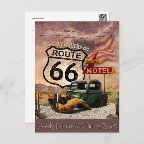 Howdy from the Mother of Roads Postcard