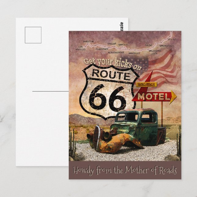 Howdy from the Mother of Roads Postcard (Front/Back)
