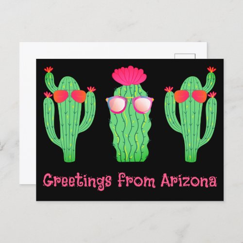 Howdy Funny Western Cactus Cartoon Characters  Postcard