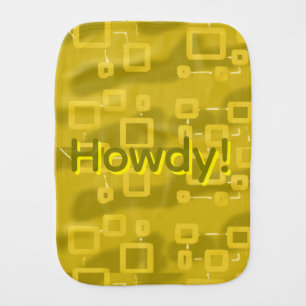 Howdy Geometric Baby Burp Cloth