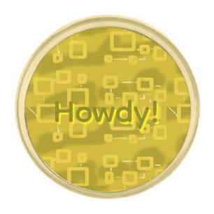 Howdy Geometric Gold Finish Lapel Pin