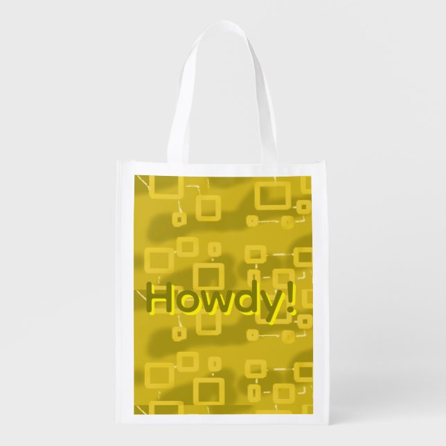 Howdy Geometric  Grocery Bag (Front)