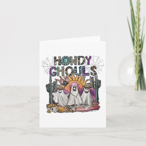 Howdy Ghouls Western Halloween Fall Ghosts Boo  Card