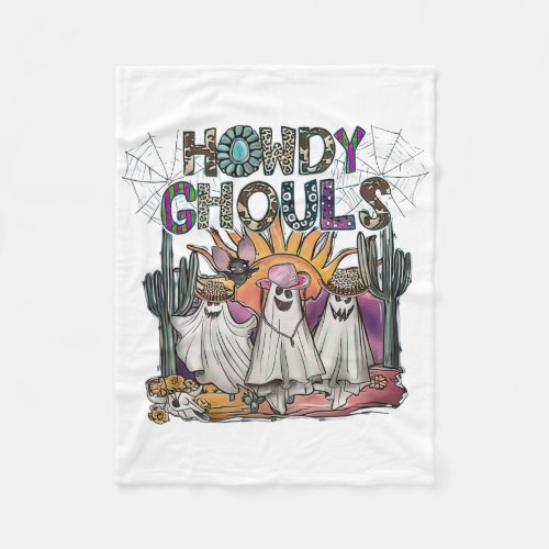 Howdy Ghouls Western Halloween Fall Ghosts Boo  Fleece Blanket