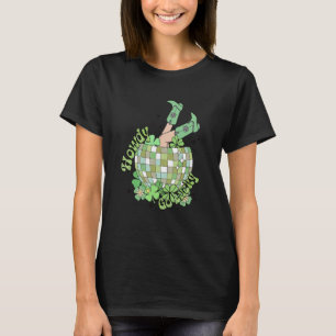 Howdy Go Lucky Disco Ball Shamrock Irish St.Patric T-Shirt