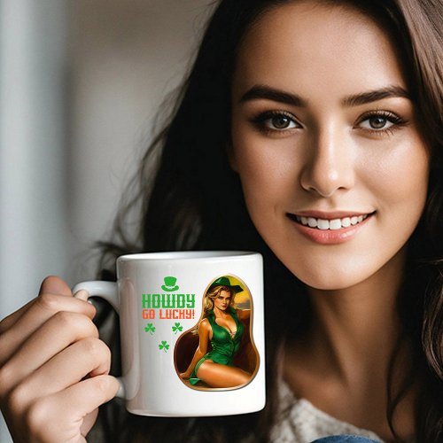 Howdy Go Lucky _ Green Beer and Cheer Two_Tone Coffee Mug