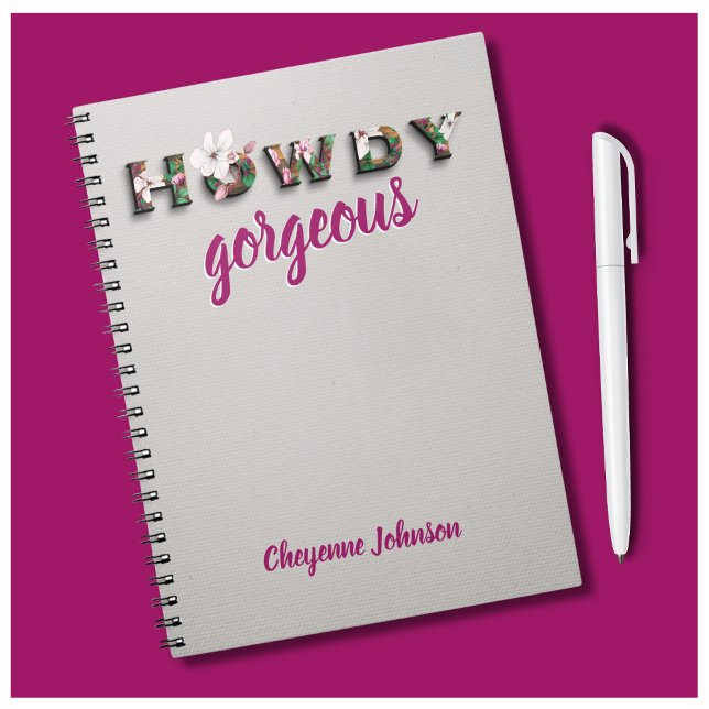 Howdy Gorgeous Natural Linen Chic Floral Notebook (Creator Uploaded)