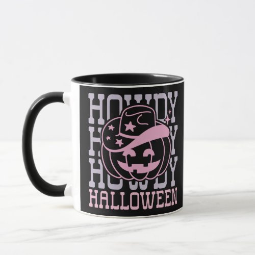 Howdy Halloween Pumpkin Cowboy Hat Black Halloween Mug