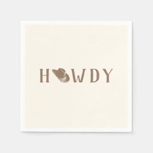 Howdy Hat My First Rodeo Birthday Neutral Party Napkins