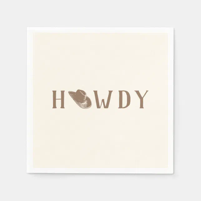 Howdy Hat My First Rodeo Birthday Neutral Party Napkins | Zazzle