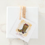 Howdy Holidays Christmas Lights Cowboy Boot Favor Tags