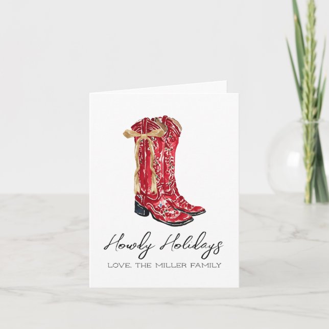 Howdy Holidays Western Christmas Card (Front)