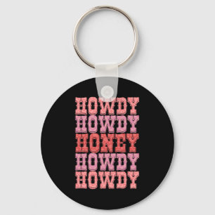 Howdy Honey Retro Vintage Western Valentines Day T Keychain