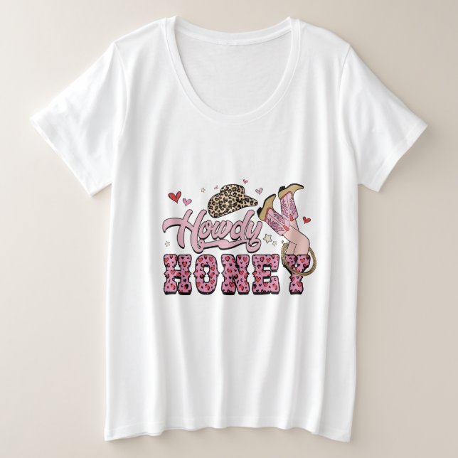 Howdy Honey Womens  Plus Size T-Shirt (Design Front)
