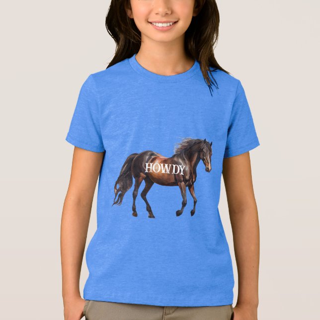 Howdy Horse  Tri-Blend Shirt (Front)