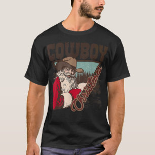 Howdy Hos Cowboy Santa Christmas Western Vintage H T-Shirt