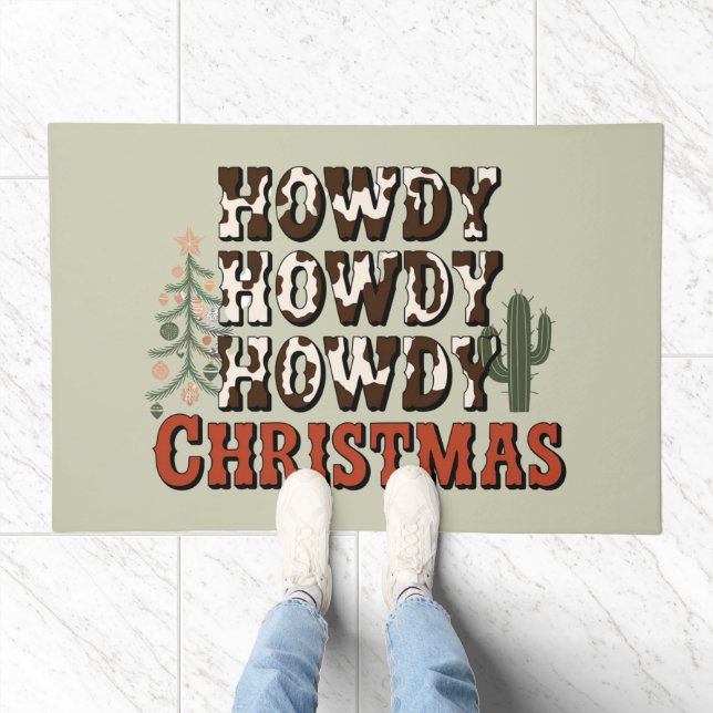Howdy Howdy Howdy Christmas Family Xmas Party Gift Doormat (Indoor)