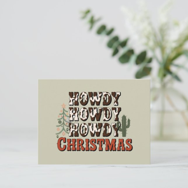 Howdy Howdy Howdy Christmas Family Xmas Party Gift Holiday Postcard (Standing Front)