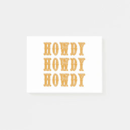 Howdy Howdy Howdy Cool Cowboy Western Post-it Notes