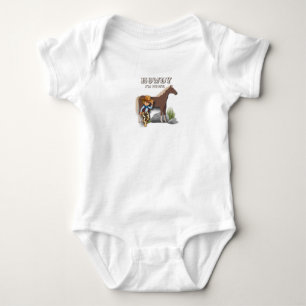 Howdy howies first birthday animal print boys baby bodysuit