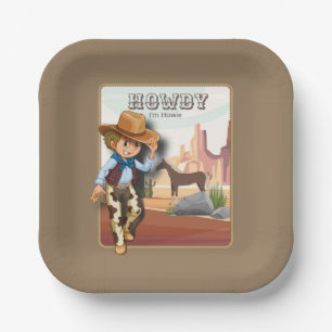 Howdy howies first birthday animal print paper pla plates