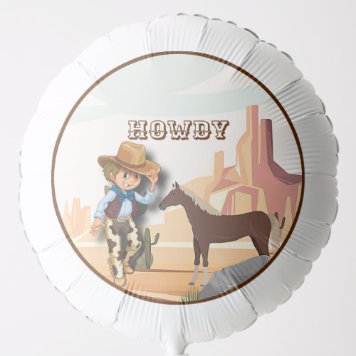 Howdy howies western cowboy birthday  balloon